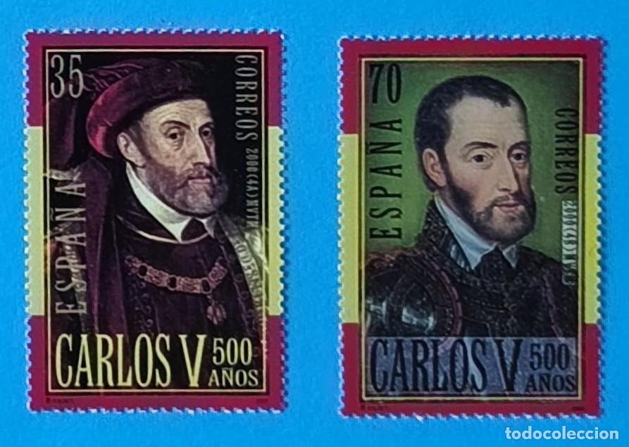 Sellos: 500 A&Ntilde;OS DEL NACIMIENTO DE CARLOS V - 2000 - EDIFIL 3697-98