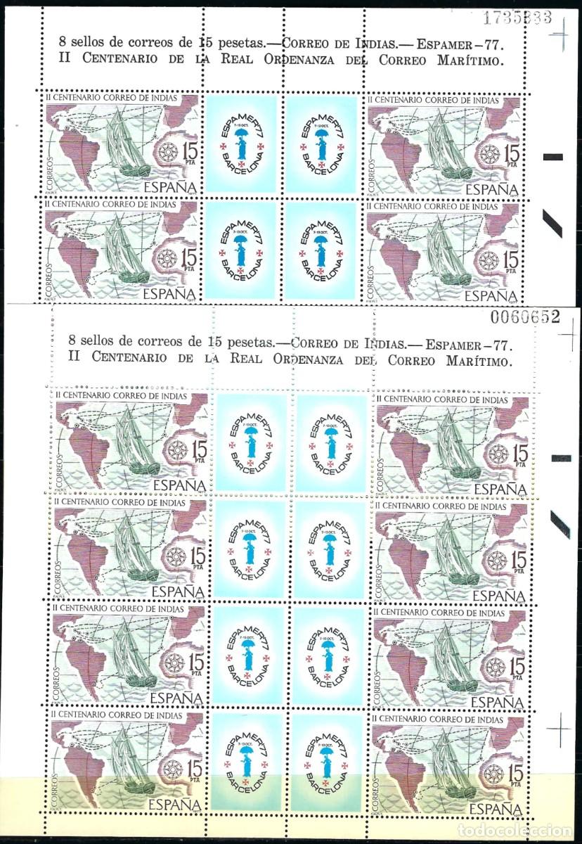 Sellos: Espa&ntilde;a 1977 Correo de Indias -Espamer 77 Nuevos**