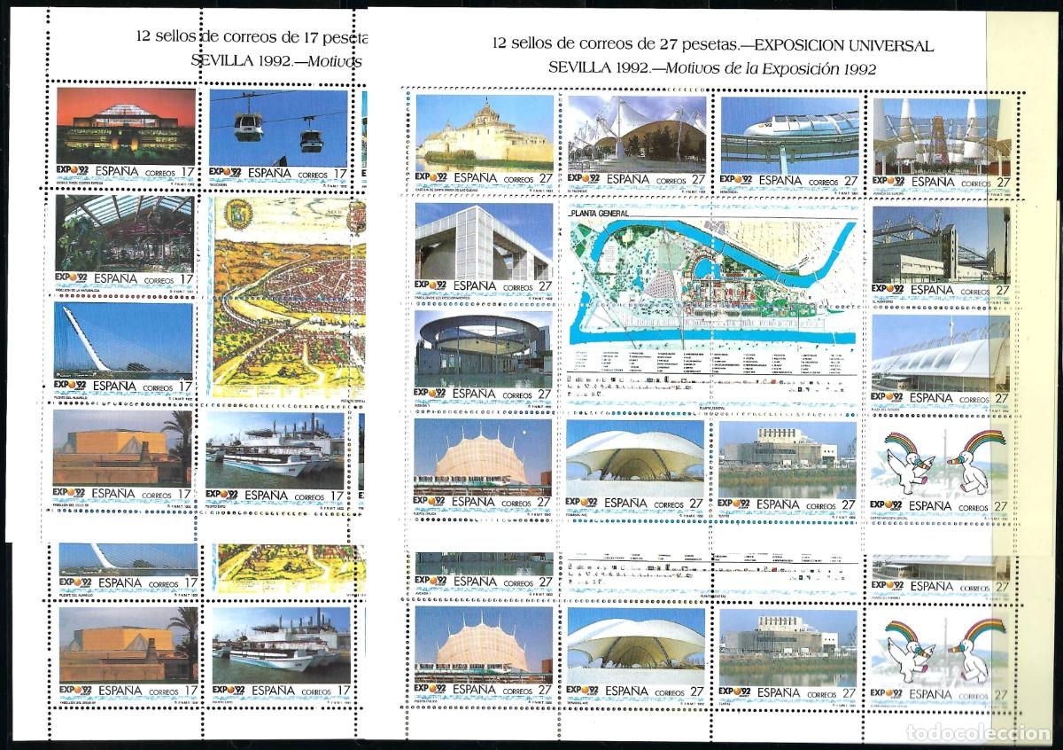 Sellos: Espa&ntilde;a 1992 4 Mini Pliegos Exposici&oacute;n Universal -Sevilla 1992 Nuevos**
