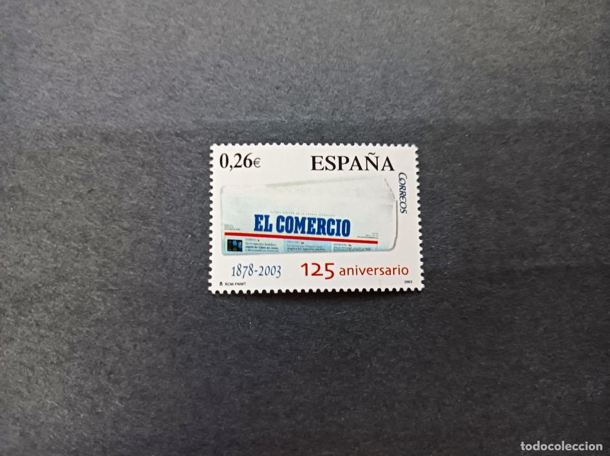 Sellos: Sello nuevo. Diarios Centenarios. El Comercio. Gij&oacute;n. 2 Septiembre 2003. Edifil 4012.