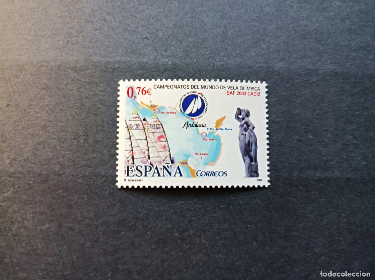 Sellos: Sello nuevo. Campeonatos Mundo Vela Ol&iacute;mpica. 9 Septiembre 2003. Edifil 4014.