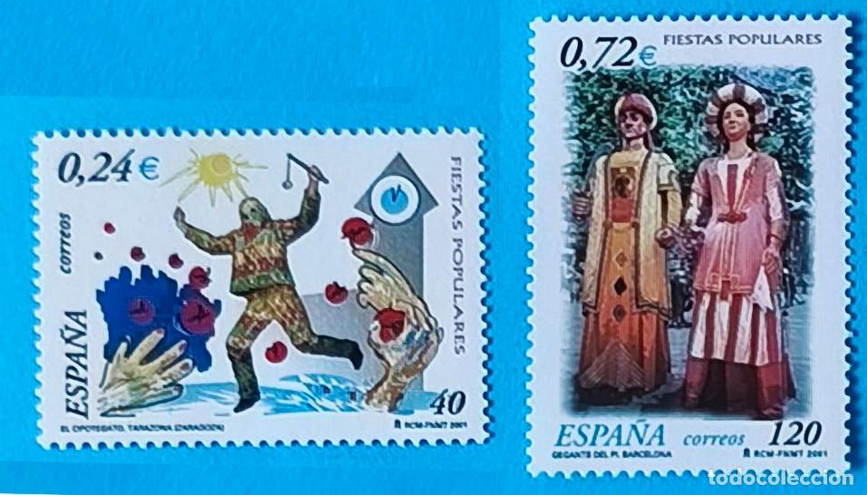 Sellos: FIESTAS POPULARES 2001 EDIFIL 3806-07