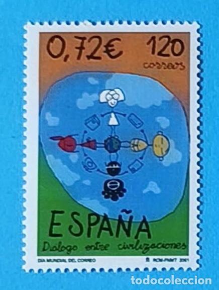 Sellos: DIA MUNDIAL DEL CORREO - 2001 - EDIFIL 3820