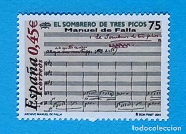 Sellos: MANUEL DE FALLA - 2001 - EDIFIL 3838