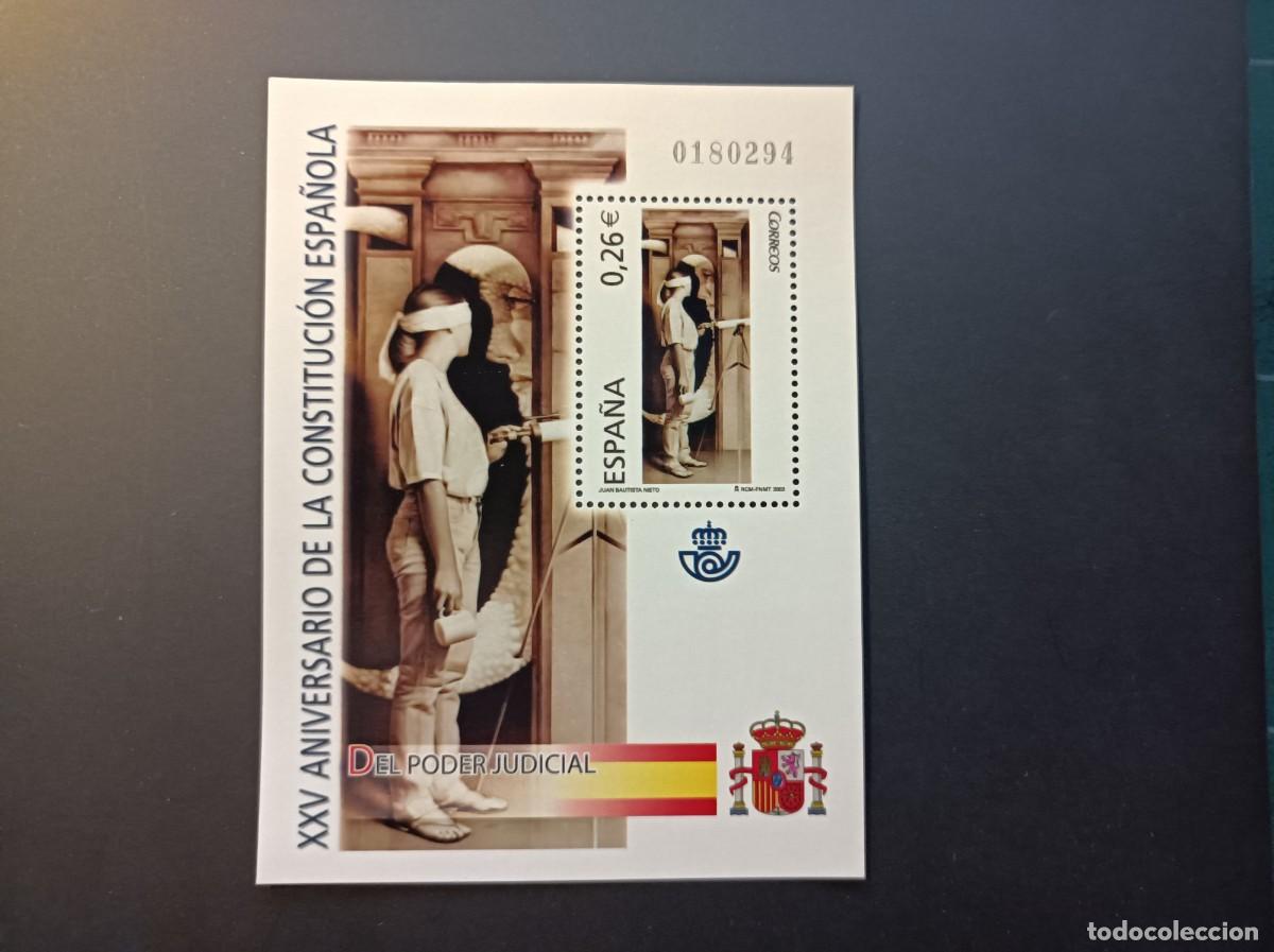 Sellos: Sello Nuevo. XXV Aniv&ordm; Constituci&oacute;n Espa&ntilde;ola. Del Poder Judicial. 5 Diciembre 2003. Edifil SH 4042.