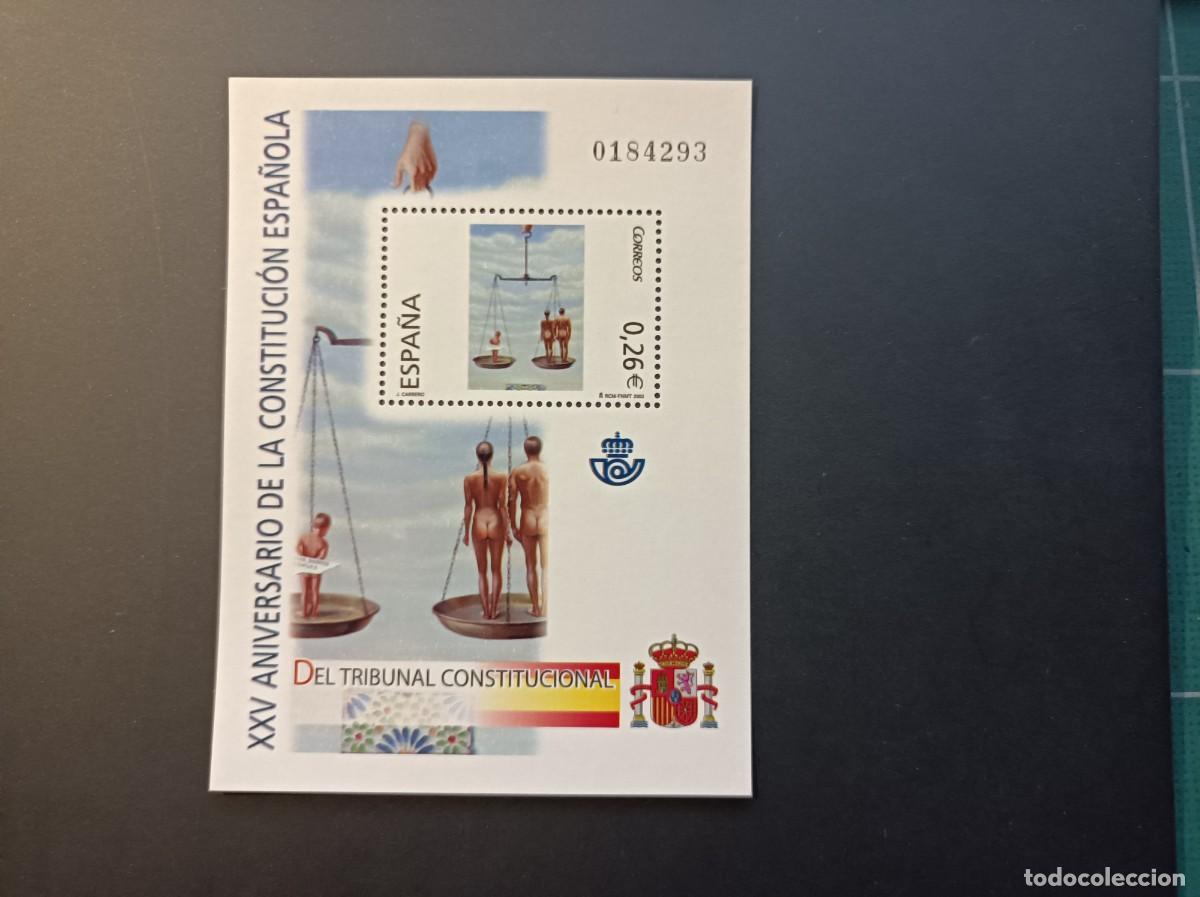 Sellos: Sello Nuevo. XXV Aniv&ordm; Constituci&oacute;n Espa&ntilde;ola. Del Tribunal ... 5 Diciembre 2003. Edifil SH 4045.