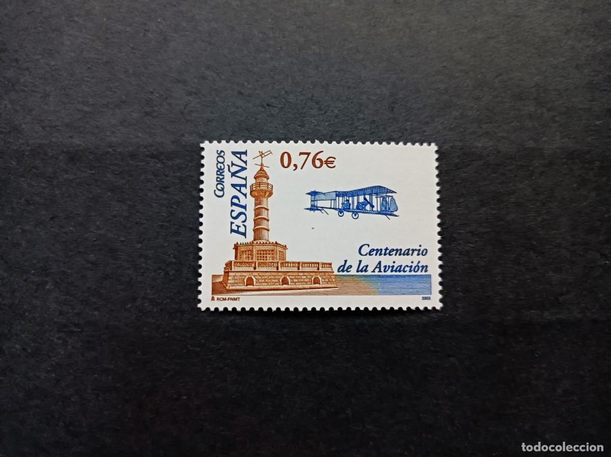 Sellos: Sello Nuevo. Cent&ordm; de la Aviaci&oacute;n. Aeroplano de los Hnos Wright. 17 Diciembre 2003. Edifil 4047