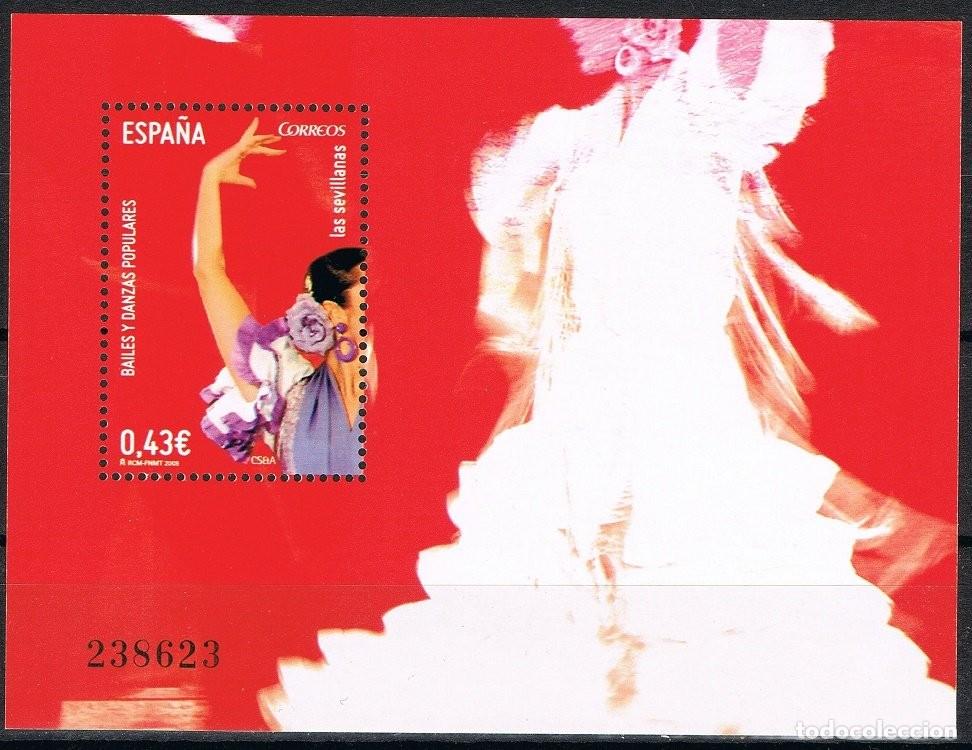 Sellos: Espa&ntilde;a 2009 edifil 4486 Sello ** HB Danzas Populares Sevillanas (Andalucia) Michel BL181 Yvert BF173