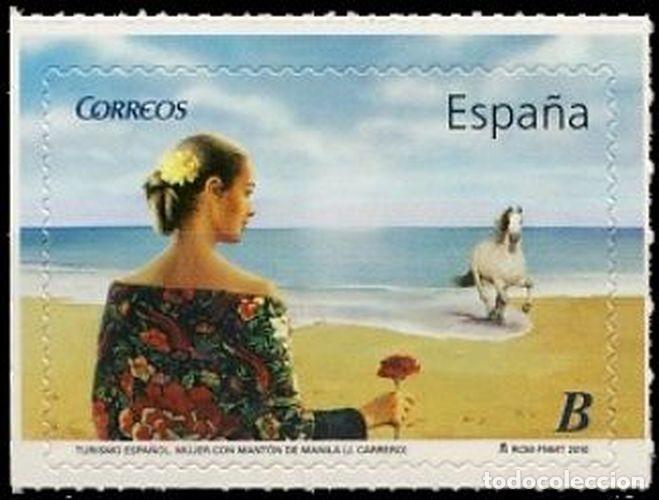 Sellos: Espa&ntilde;a 2010 Edifil 4532 Sello ** Turismo Mujer con Mant&oacute;n de Manila &nbsp;(J. Carrero) Spain Stamp Timbre