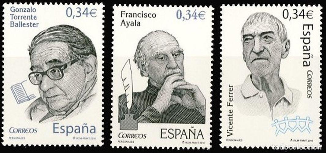 Sellos: Espa&ntilde;a 2010 Edifil 4598/600 Sellos ** Personajes Vicente Ferrer Moncho (1920-2009) Fil&aacute;ntropo Mision