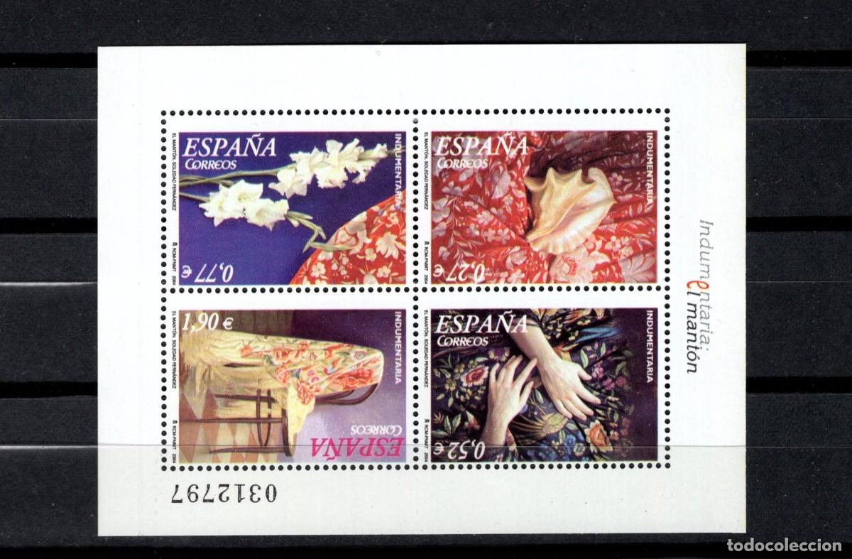 Sellos: Sellos nuevos. Indumentaria El Mant&oacute;n. Oleos Soledad Fdez. 7 Abril 2004. Edifil 4076ABCD.