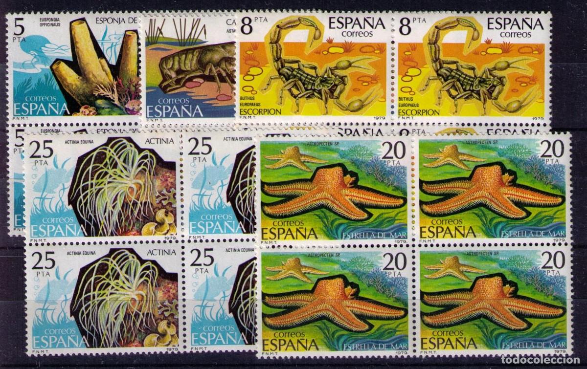 Sellos: Sellos de Espa&ntilde;a A&ntilde;o 1979 Fauna , N&ordm; Edifil 2531/35 Sellos nuevos** en bloque de 4