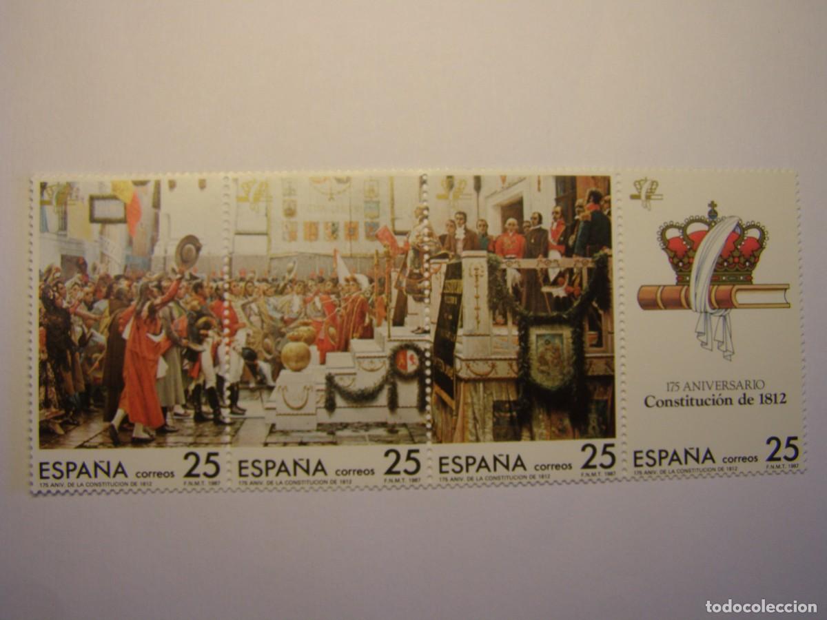 Sellos: Bloque sellos, 175 aniversario constituci&oacute;n espa&ntilde;ola de 1812. Nuevo, sin usar.