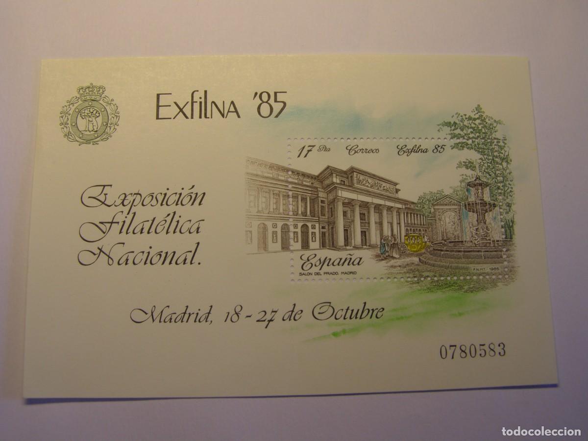 Sellos: Hoja sello Exfilna 85, Madrid, nuevos, sin usar.
