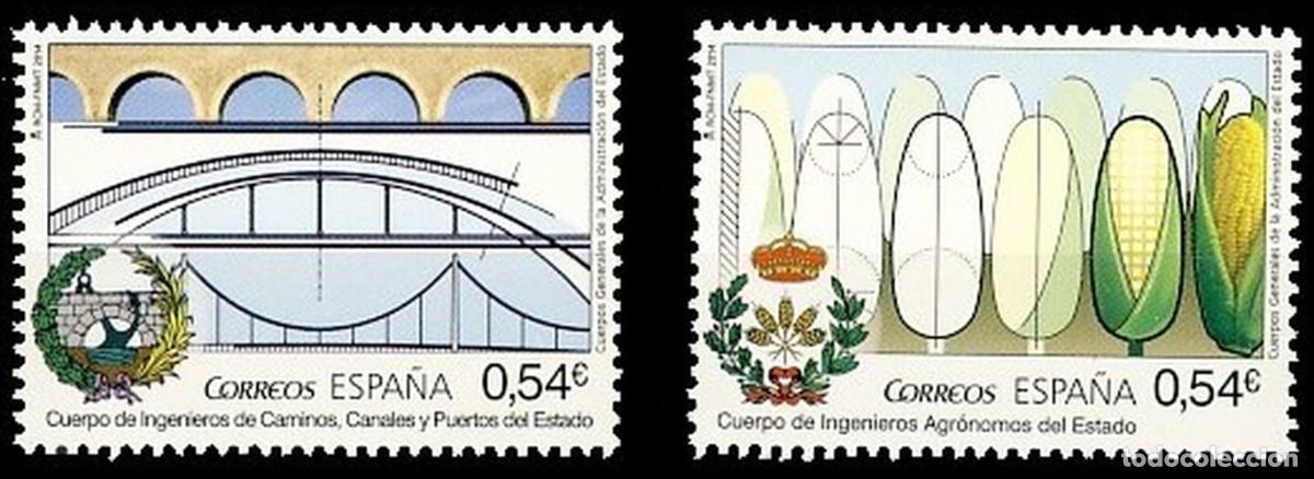 Sellos: Espa&ntilde;a 2014 Edifil 4893/4 Sellos ** Administracion del Estado Cuerpo de Ingenieros de Caminos, Canal