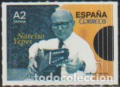 Sellos: Espa&ntilde;a 2015 Edifil 4977 Sello ** Personajes Narciso Yepes Guitarrista Clasico Michel 4987 Yvert 4692