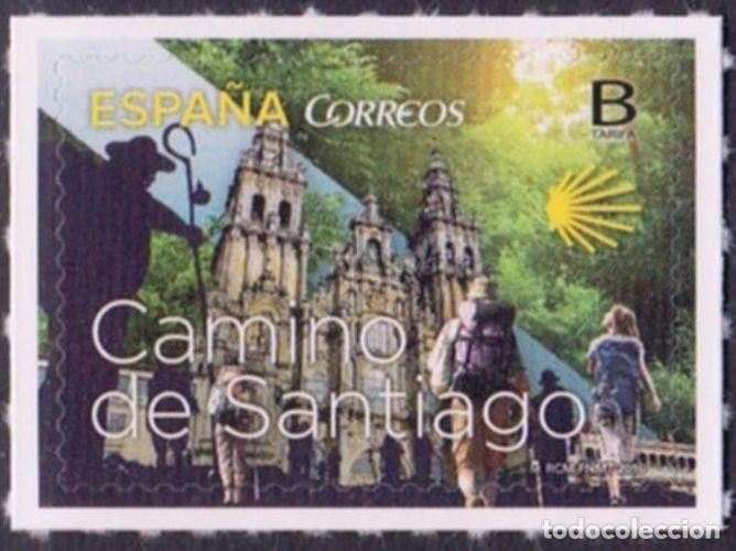 Sellos: Espa&ntilde;a 2016 Edifil 5056 Sello ** Camino de Santiago Fachada Catedral Compostela y peregrinos