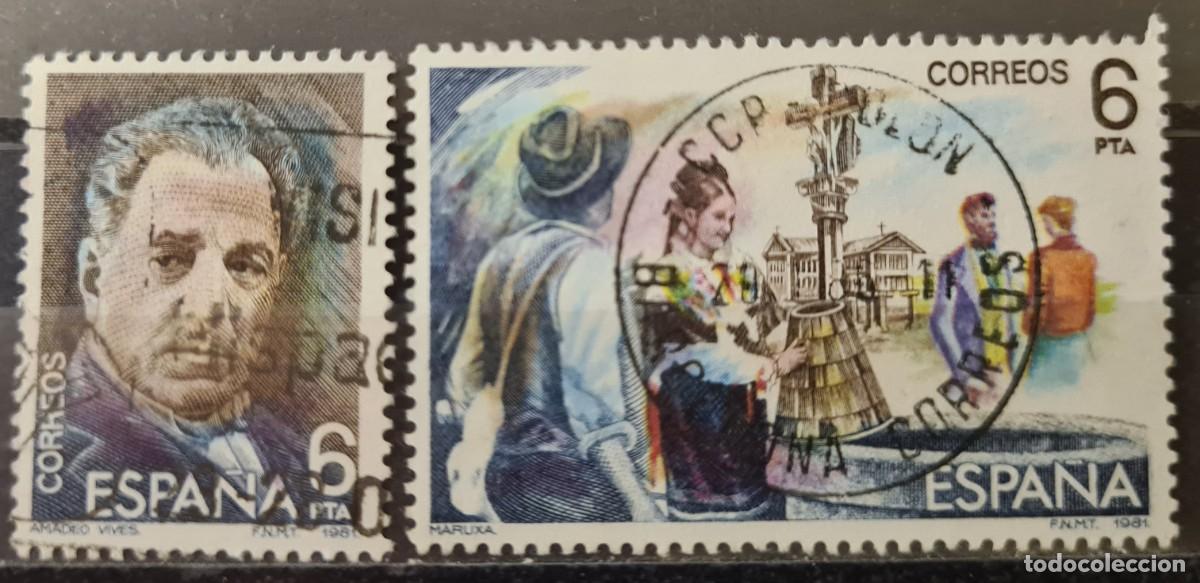 Sellos: Serie de sellos usados de Espa&ntilde;a 1982. Maestros de la opereta: Amadeo Vives y su obra Maruja