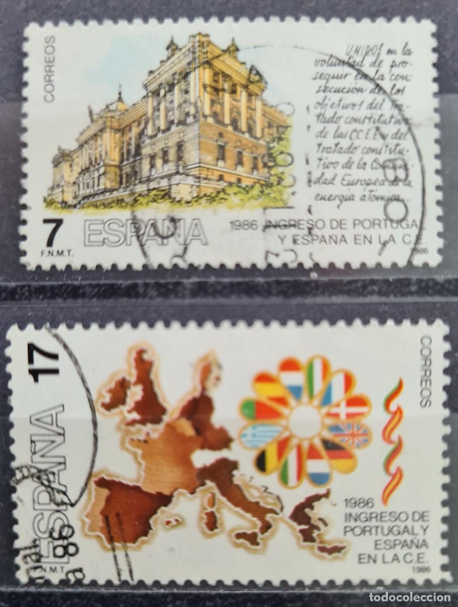 Sellos: Serie de sellos usados de Espa&ntilde;a 1986: Entrada de Espa&ntilde;a y Portugal a la CEE