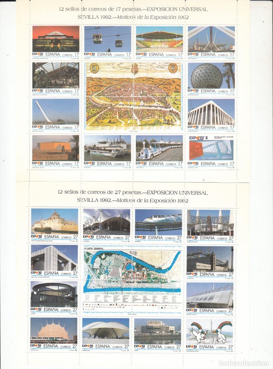 Sellos: 1992 EXPO 92 - NUMS . 3164 A 3187 - MINIPLIEGOS NUMS. 42A-42B