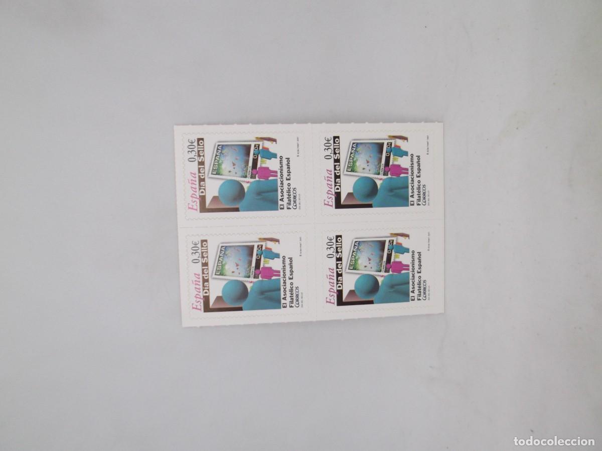 Briefmarken: Espa&ntilde;a 2007 Dia del sello.El asociacionismo filat&eacute;lico espa&ntilde;ol.Bloque de cuatro adhesivos nuevos