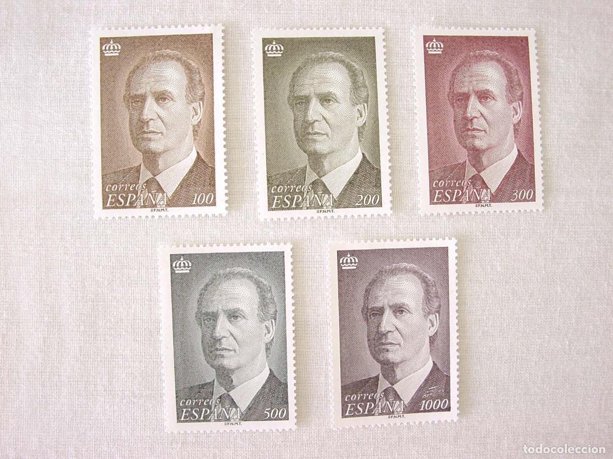 Sellos: Lote 5 Sellos SM D. Juan Carlos I 1995 Espa&ntilde;a 100+200+300+500+1000 Pesetas. FMNT Nuevos