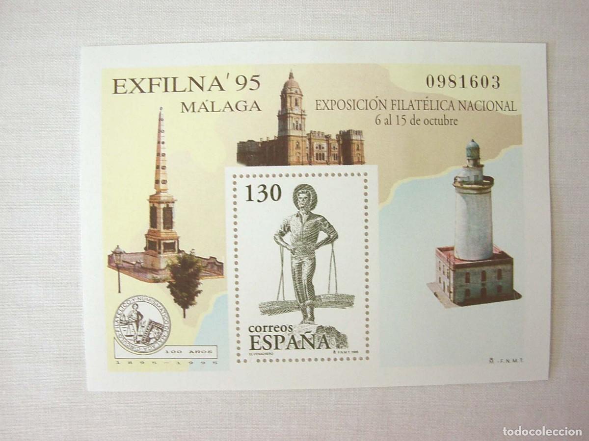 Sellos: Hoja 1 Sello Nuevo Exfilna 95 Malaga Espa&ntilde;a Exposici&oacute;n Filat&eacute;lica Nacional M&aacute;laga 6-15 Octubre 1995