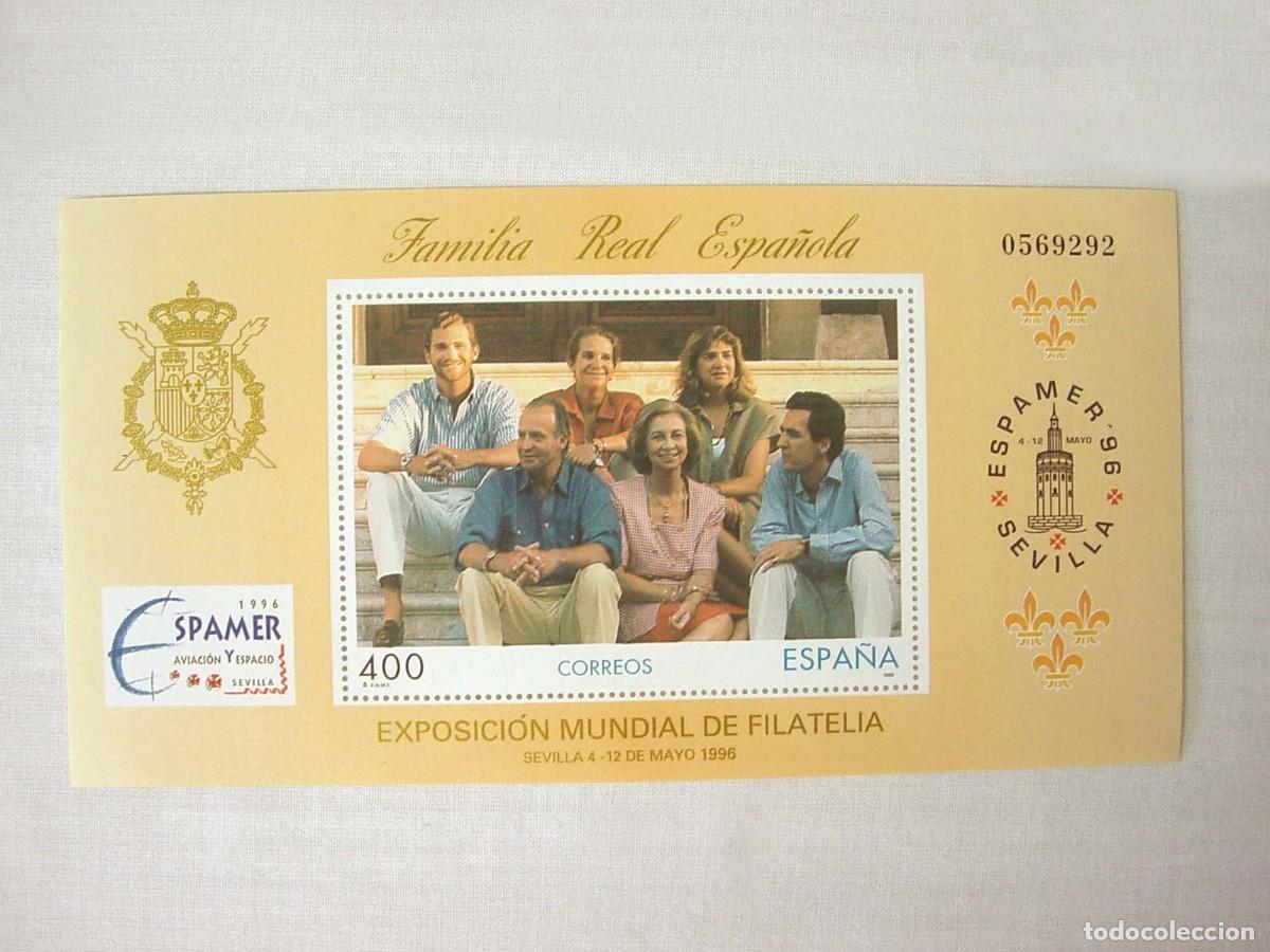 Sellos: Hoja 1 Sello Nuevo Familia Real Espa&ntilde;ola Espa&ntilde;a Exposici&oacute;n Mundial de Filatelia Sevilla 4-2 Mayo1996
