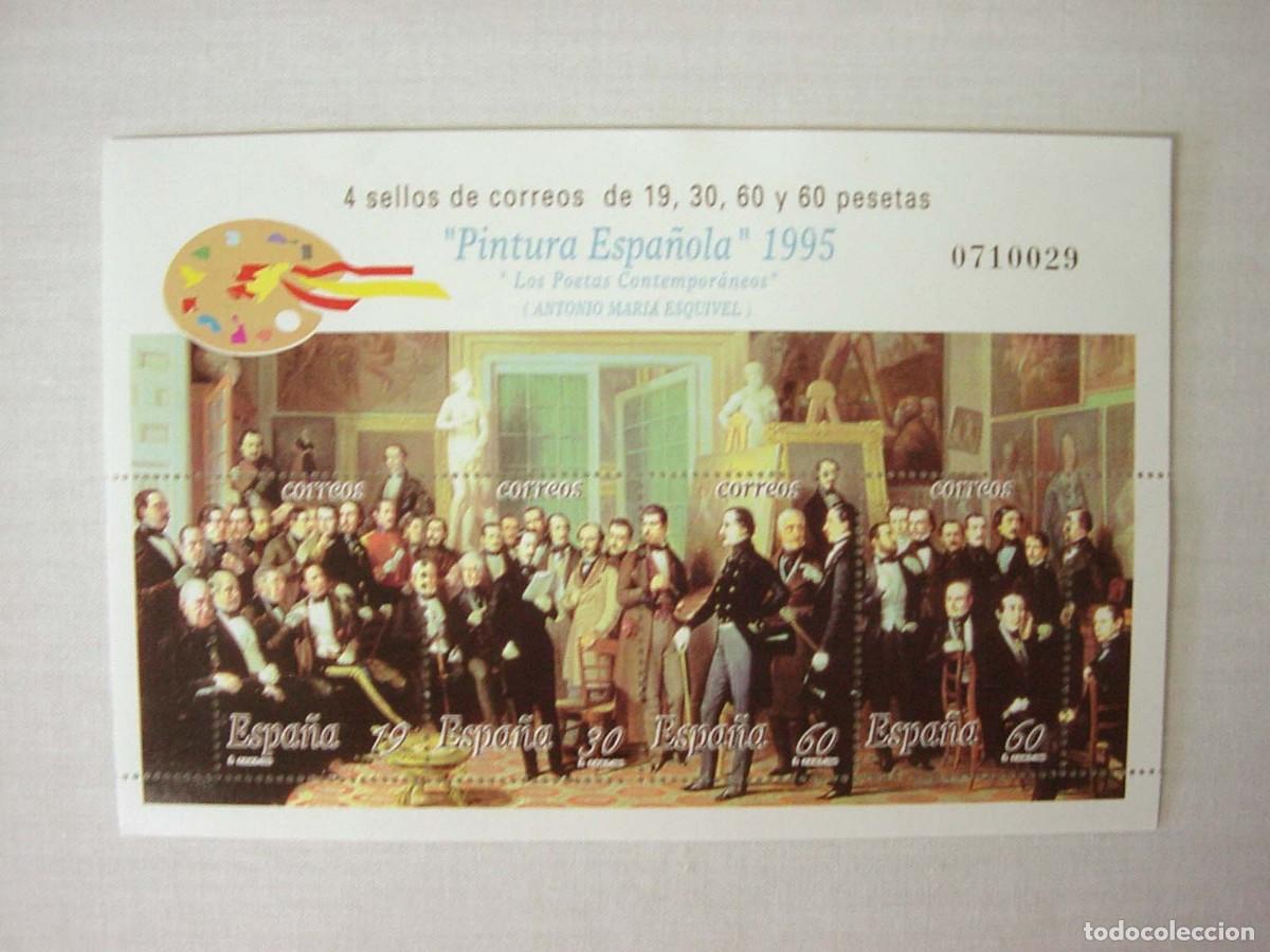 Sellos: Hoja 4 Sellos Nuevos Pintura Espa&ntilde;ola Espa&ntilde;a Los Poetas Contempor&aacute;neos. Antonio Mar&iacute;a Esquivel