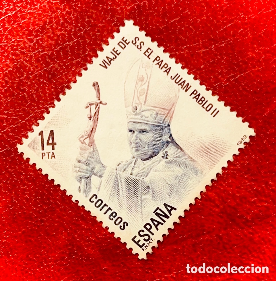 Sellos: Bonito sello visita Papa San Juan Pablo II Espa&ntilde;a