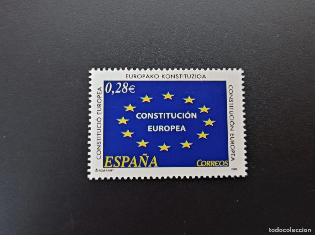 Sellos: Sello nuevo. Constituci&oacute;n Europea. Bandera Uni&oacute;n Europea. 12 Enero de 2005. Edifil 4141.