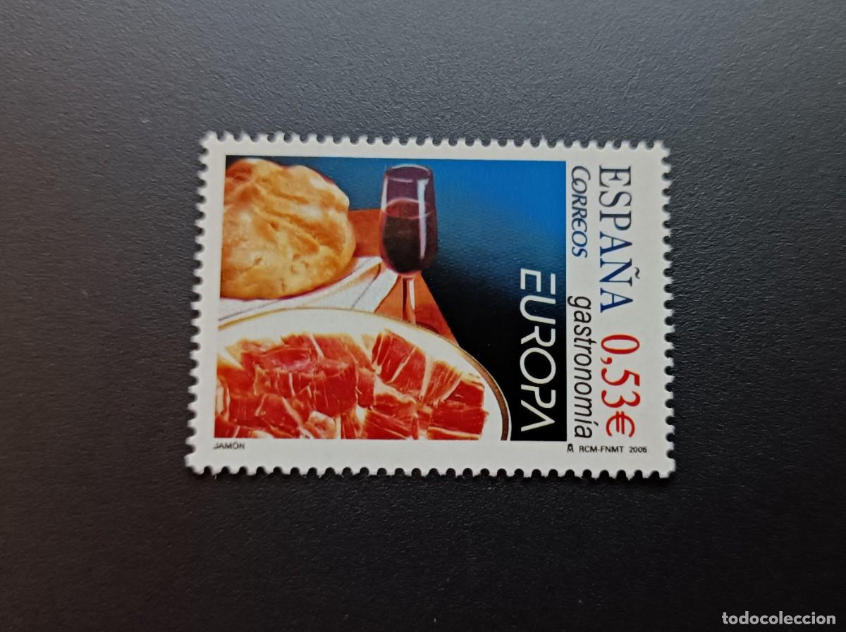 Sellos: Sello nuevo. Europa. Gastronom&iacute;a. Jam&oacute;n Cerdo Ib&eacute;rico. 15 de Abril de 2005. Edifil 4159.