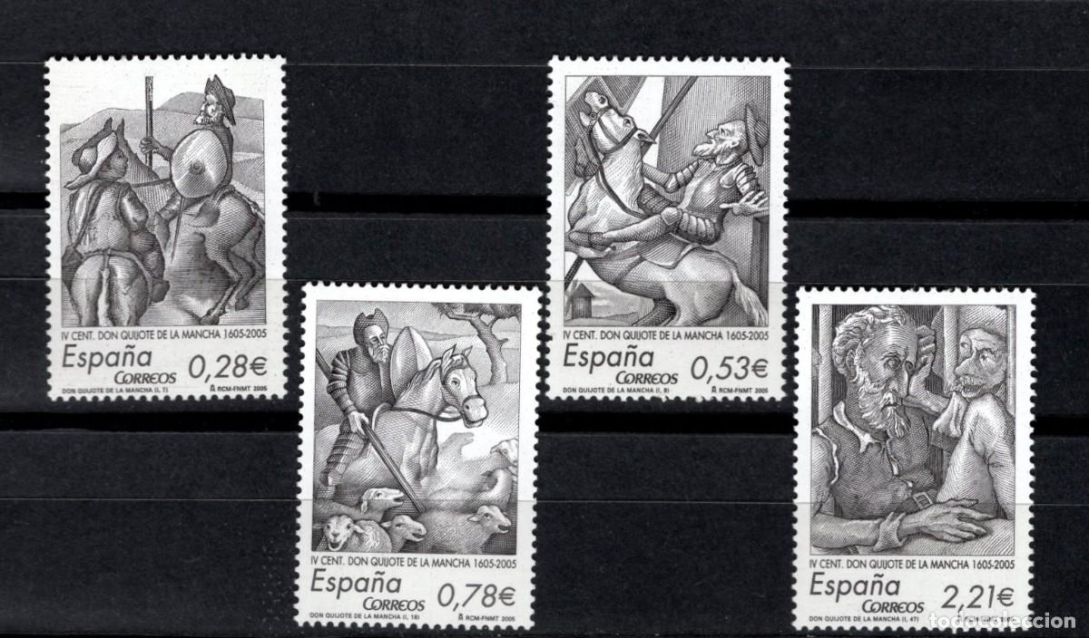 Sellos: Sellos nuevos. V Cent&ordm; Publicaci&oacute;n del Quijote. Serie completa. 22 abril 2005. Edifil 4161ABCD.
