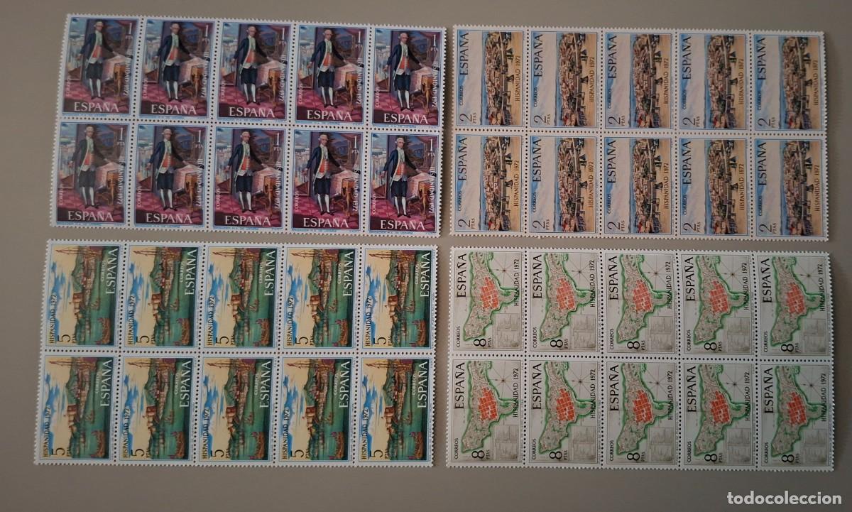 Sellos: EDIFIL 2107/2110 - HISPANIDAD PUERTO RICO 1972 - EN BLOQUE DE 10 SELLOS NUEVOS - ESPA&Ntilde;A ..A3527