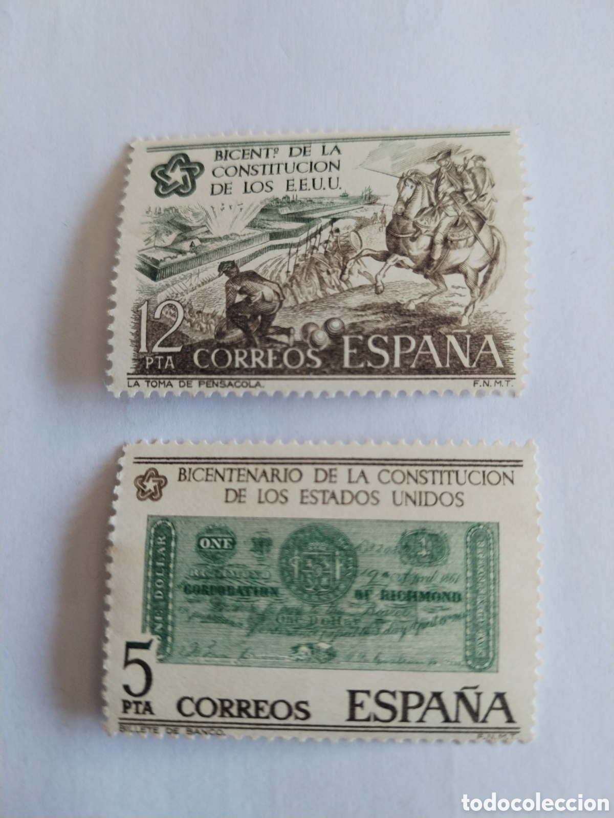 Sellos: Sellos Espa&ntilde;a Bicentenario constitucion Estados Unidos Edifil 1976