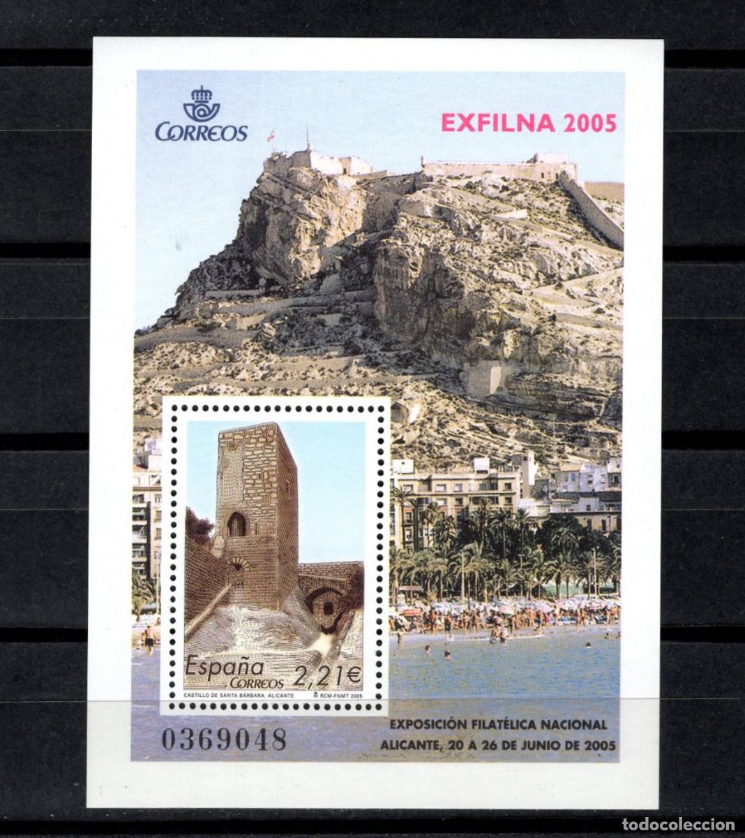 Sellos: Sello nuevo. Exposici&oacute;n Filat&eacute;lica EXFILNA 2005. Castillo de S. Barbara (Alicante). Edifil SH4169.