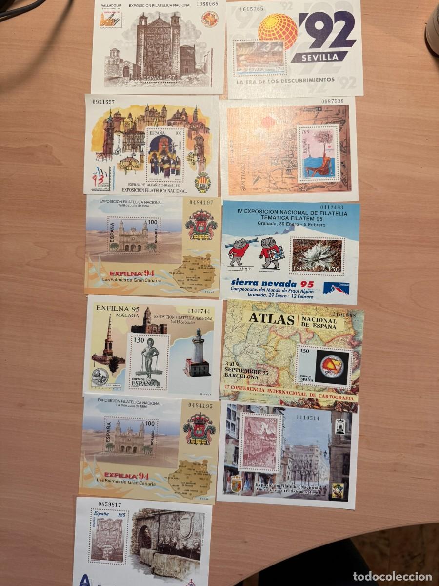 Sellos: Sellos. 10 hojitas de Espa&ntilde;a. Edifil 3191, 3222, 3249, 3258, 3313, 3340, 3338, 3393, 3451, 3716
