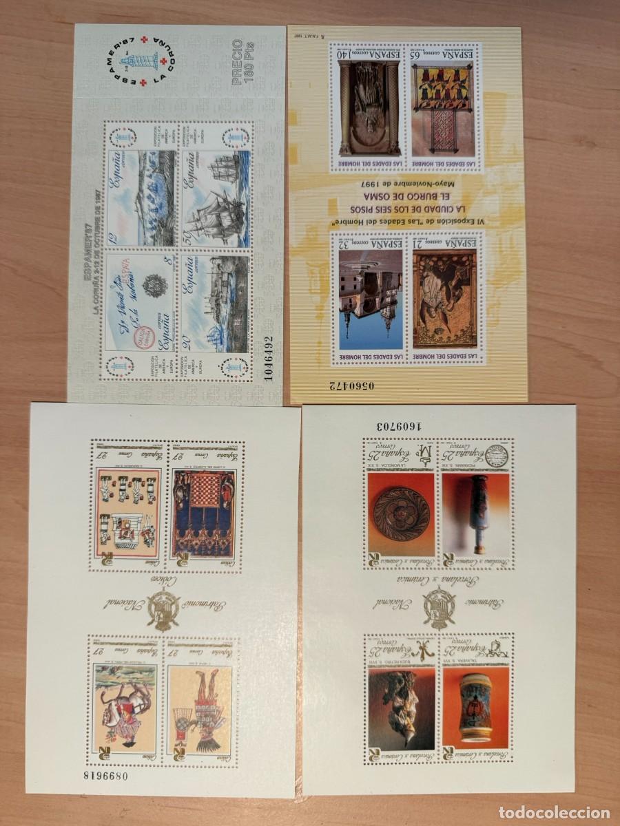 Francobolli: Sellos. 4 hojitas de Espa&ntilde;a. Edifil 3046, 3115, 3236, 3494