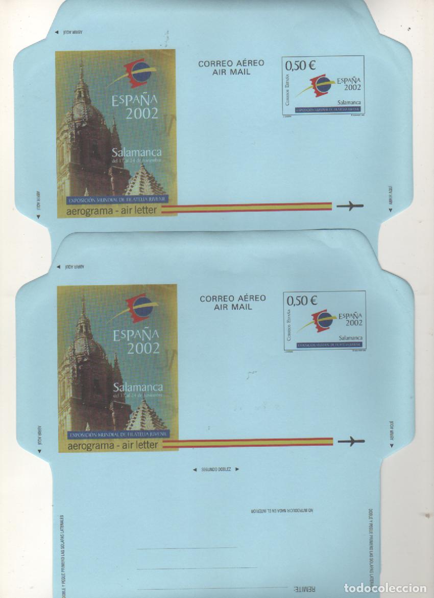Sellos: ESPA&Ntilde;A -Aerograma 225 Salamanca 2002 (2 Aerogramas) (seg&uacute;n foto)