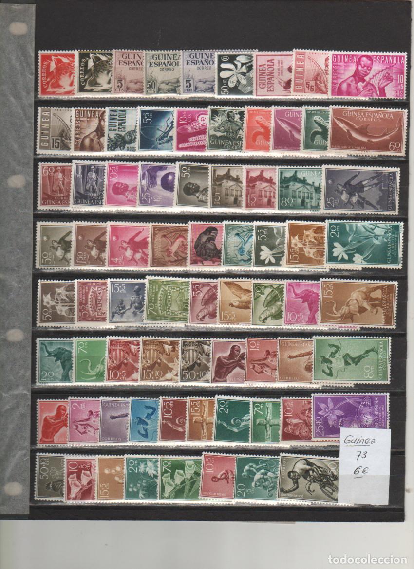 Sellos: ESPA&Ntilde;A -Antiguas Colonias-Guinea 73 sellos nuevos formando series (seg&uacute;n foto)