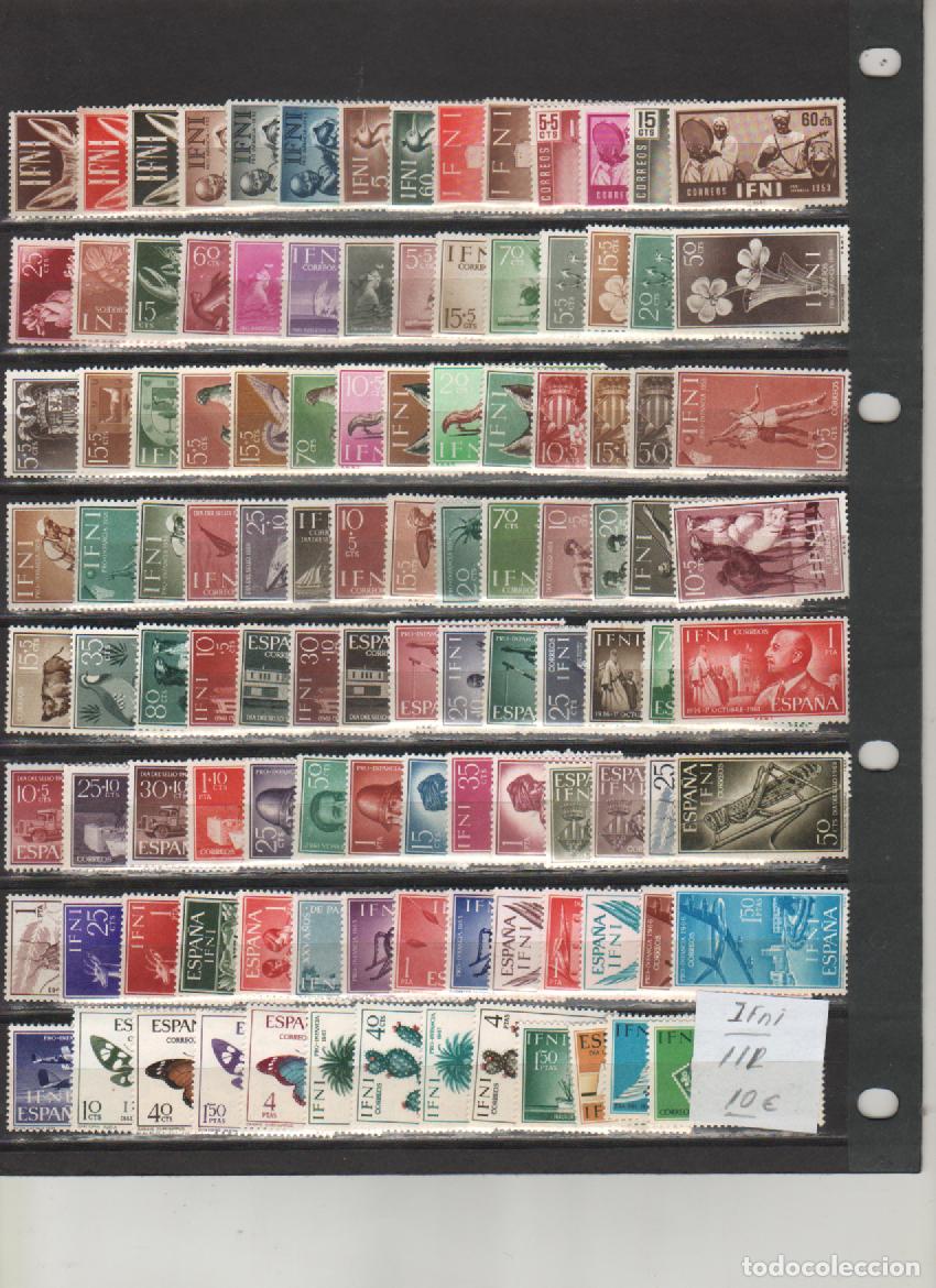 Timbres: ESPA&Ntilde;A -Antiguas Colonias-Ifni 111 sellos distintos nuevos formando series (seg&uacute;n foto)