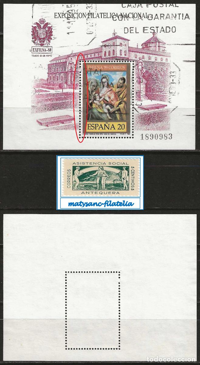 Sellos: ESPA&Ntilde;A 1989. EDIFIL 3012. HOJITA &rdquo;EXFILNA '89&rdquo;. VER CARACTER&Iacute;STICAS.