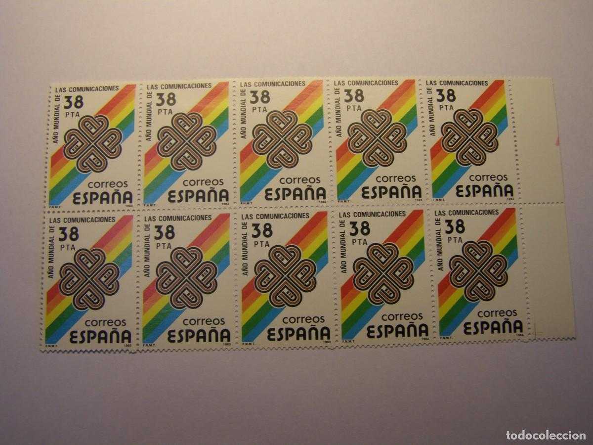 Sellos: Bloque sellos Espa&ntilde;a, sin usar, A&ntilde;o mundial de las comunicaciones. 1983.