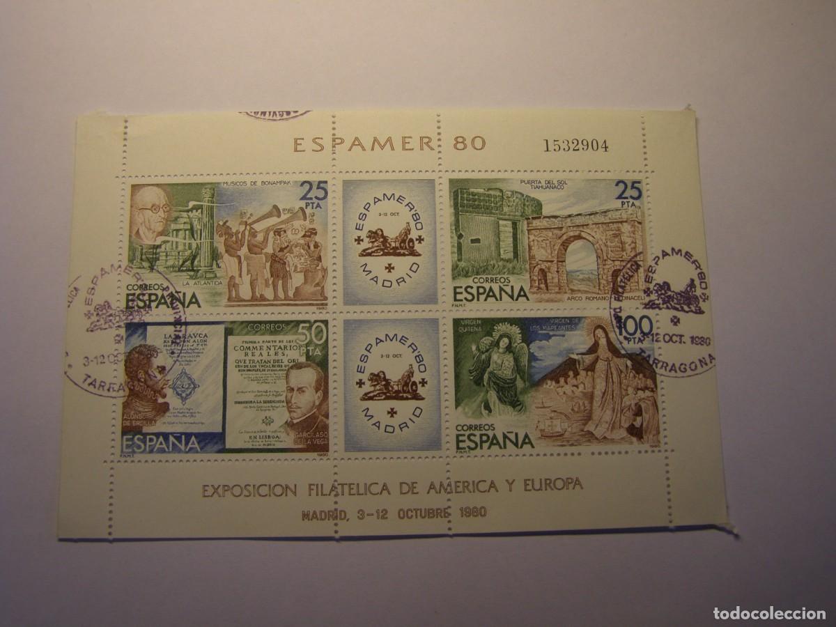 Sellos: Bloque sellos Espa&ntilde;a, sin usar, Espamer 80, Tarragona.