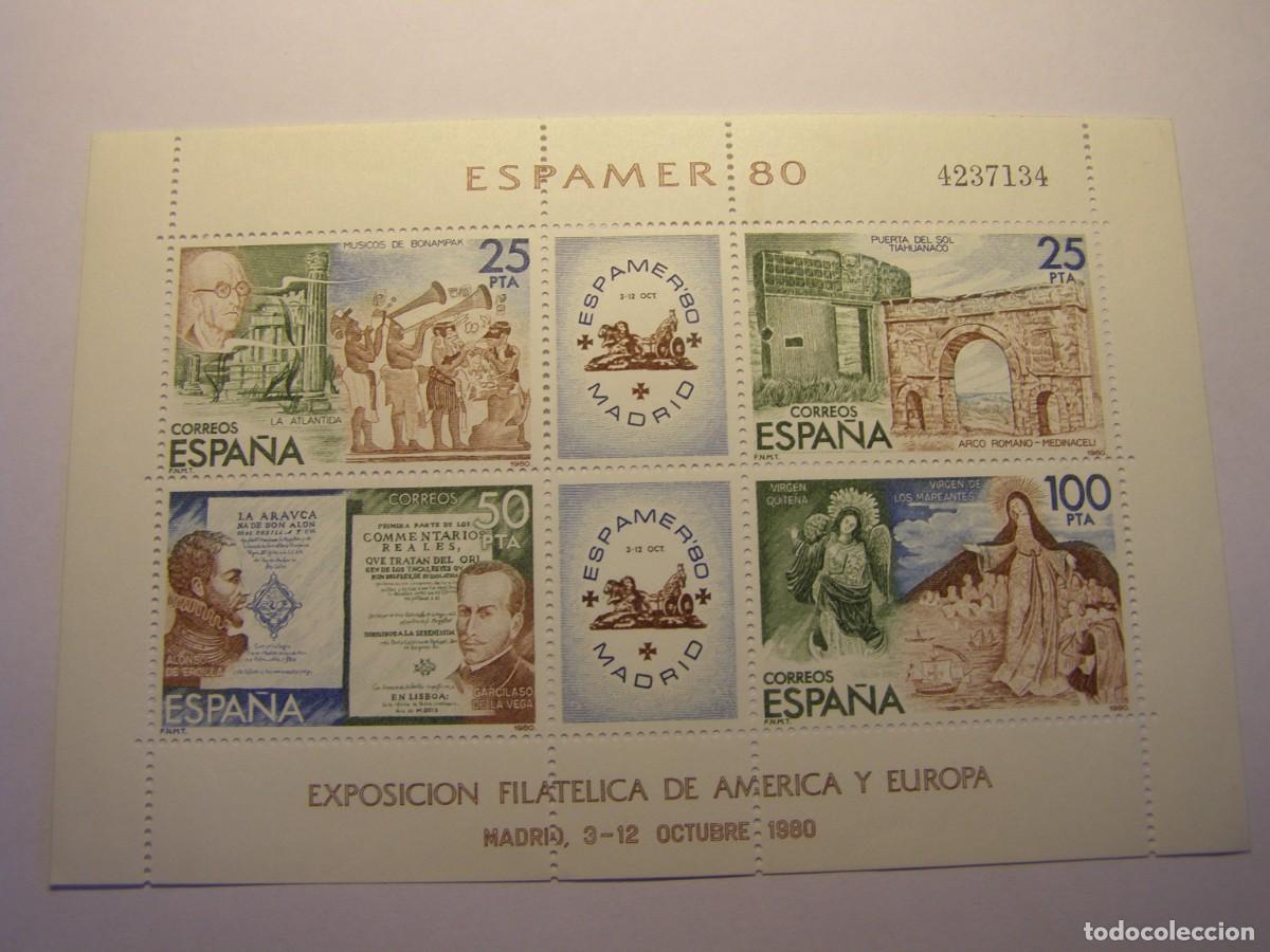 Sellos: Bloque sellos Espa&ntilde;a, sin usar, Espamer 80, .