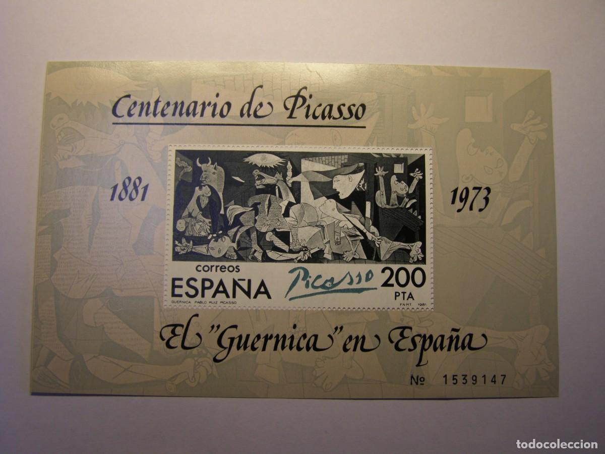 Sellos: Hojita sellos Espa&ntilde;a, sin usar, Guernika, Picasso.