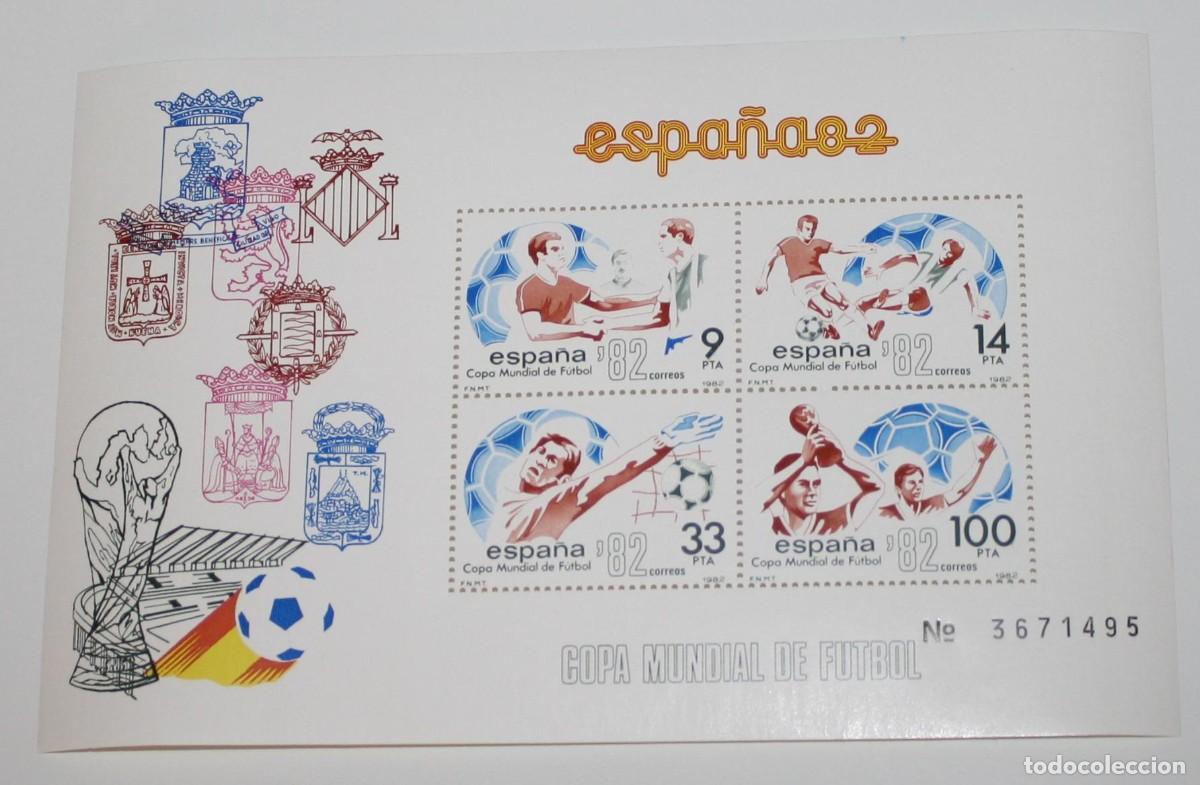 Sellos: Hoja bloque con 4 sellos Espa&ntilde;a 82