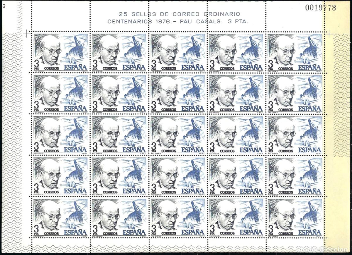 Sellos: Espa&ntilde;a 1976 Musicos ,Casal y Falla 2 mini pliego nuevos edifil 2379/80**