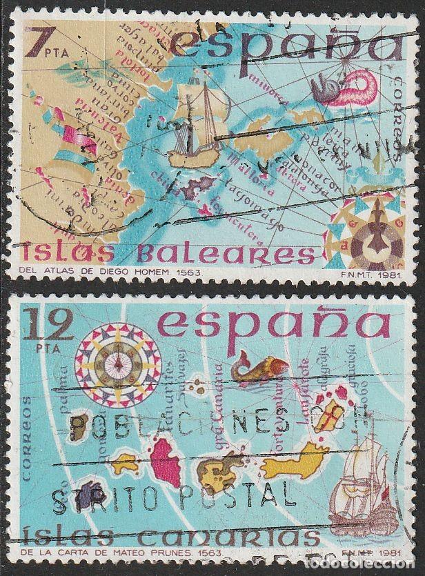 Sellos: Espa&ntilde;a 1981 Edifil 2622/3 Sellos &ordm; Espa&ntilde;a Insular Islas Baleares y Canarias Michel 2505/6 Yv. 2247/8