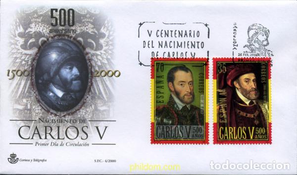 Sellos: 250310 MNH ESPA&Ntilde;A 2000 500 ANIVERSARIO DEL NACIMIENTO DE CARLOS V